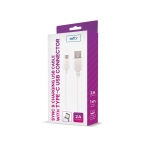 Câble de Charge et Synchro - Micro USB Type C - 1 mètre 2A - Blanc - Setty