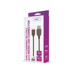 Câble de Charge et Synchro - Micro USB - 3 mètres - Noir - Setty