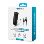 Chargeur auto 1xUSB 2A + Câble Micro USB - Forever