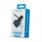 Car Charger 2xUSB 3A + Cable Micro USB Type C - CC-02 - Forever