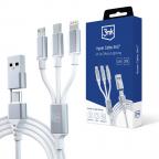 Câble 3 en 1 - USB+USB-C/Micro+USB-C+Lightning 1.5m - Hyper Cable 3in1 - 3mk