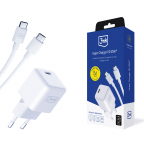 Chargeur Secteur 1xUSB-C PD 25W + Câble USB-C/USB-C - Hyper Charger - 3mk