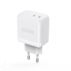 Adaptateur chargeur secteur ultra rapide 2xUSB-C PD GaN - 45W - Core