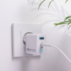 Fast wall charger adapter 1xUSB-C + 1xUSB - PD QC - 65W - Forever