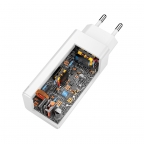 Ultra Fast wall charger adapter  1xType C + 1xUSB QC3.0 - 65W - Forever