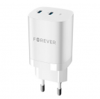 Ultra Fast wall charger adapter 2xUSB-C GaN - 35W - Forever