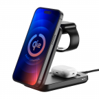Socle chargeur sans fils Magsafe 3 en 1 15W Qi2 - MagRocket - 3mk