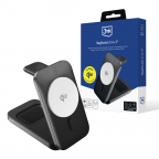 Socle chargeur sans fils Magsafe 3 en 1 15W Qi2 - MagRocket - 3mk