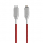 Câble de Charge et Synchro Ultra Rapide- Type C vers Lightning MFI - 1.5m 2.4A - Rouge - Forever