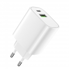 Ultra fast wall charger adapter 1xType C + 1xUSB - 20W - Forever Cuivre