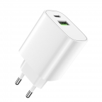 Adaptateur chargeur secteur ultra rapide 1xType C + 1xUSB - 20W - Forever Cuivre