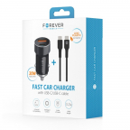 Chargeur auto 1xUSB 1xUSB-C + Câble USB-C USB-C - 20W - Forever