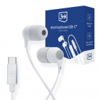 Oreillettes stéréo filaires USB-C avec micro - Blanc - 3mk