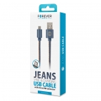 USB data cable charge and sync - Micro USB/Android - Jeans - Forever