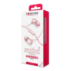 Wired Metal Stereo headset with mic - MSE-100 - Pink/Gold - Forever