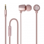Wired Metal Stereo headset with mic - MSE-100 - Pink/Gold - Forever