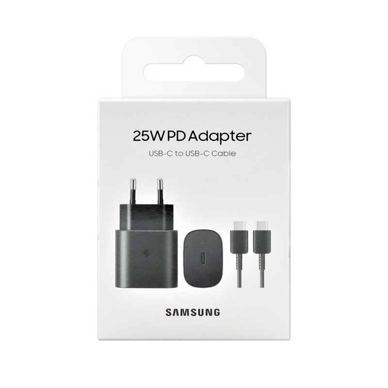 Samsung Chargeur Secteur USB-C 25W + Câble USB-C - Noir - EP-TA800XBE -  Packaging Original - Univertel