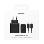 Samsung Chargeur Secteur rapide 2xUSB-C 50W + câble USB-C - Noir - EP-T5020XBE - Packaging Original