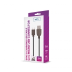 Câble de Charge et Synchro - Micro USB - 1 mètre 2A - Noir - Setty