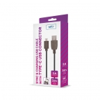 Câble de Charge et Synchro - Micro USB Type C - 3 mètres - Noir - Setty