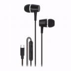 Stereo wired earphones USB-C with micro - Black - Setty