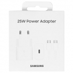 Samsung travel charger USB-C 25W + Cable USB-C - White - EP-T2510XWE - Packaging Original
