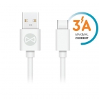 Câble de Charge et Synchro - Micro USB Type C/Android - 3A - Blanc - Forever
