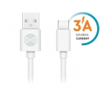 USB data cable charge and sync - Micro USB Type C/Android - 3A - White - Forever